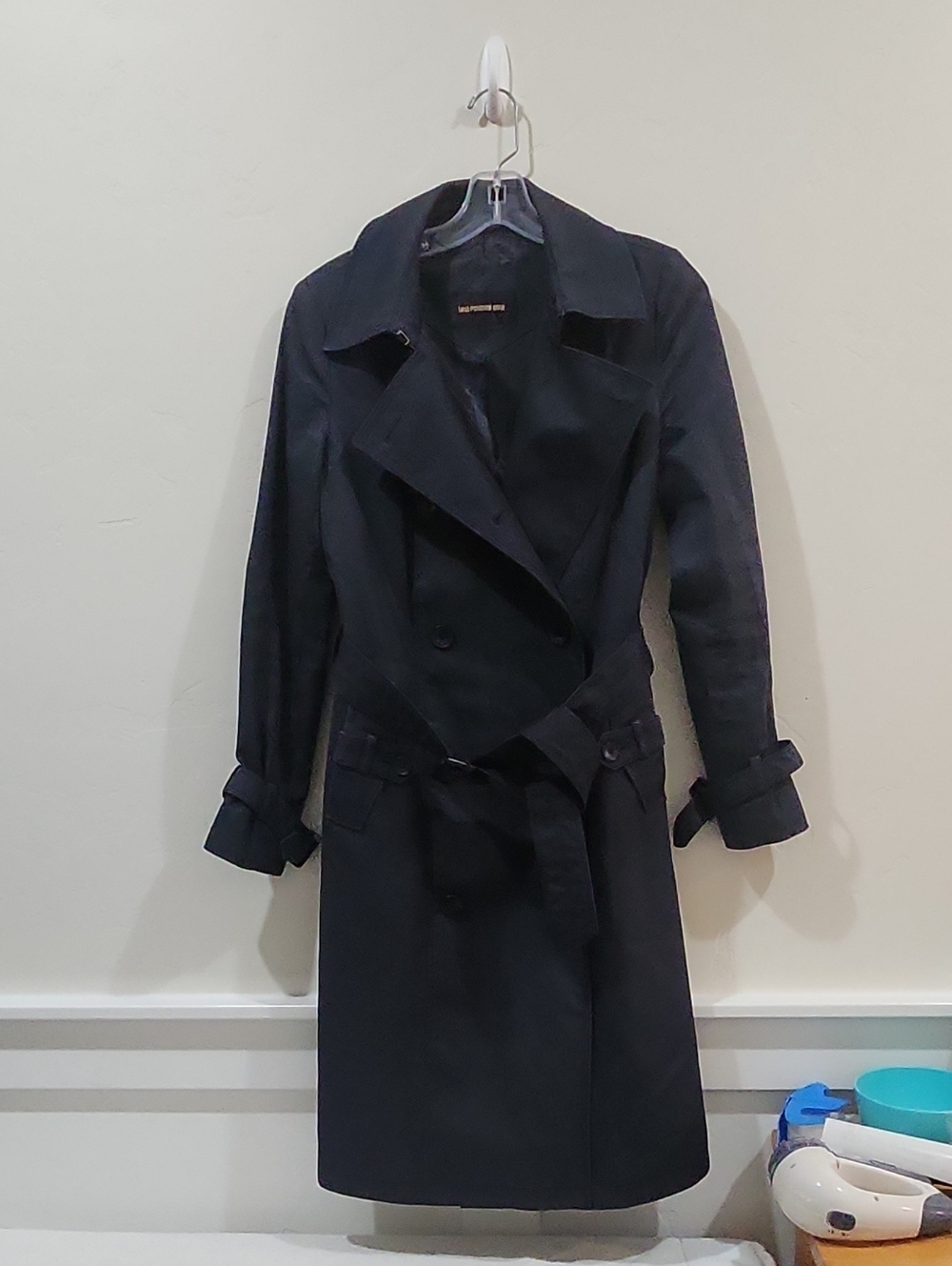 Classic Black Trench Coat - Women's Double-Breasted Outerwear